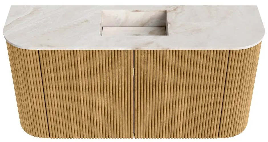 Mondiaz Joya DLux 85cm toiletmeubel ronding links/rechts oak met wastafel faye midden 1 kraangat frappe