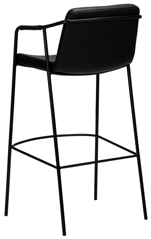 Dan-Form Boto Hoge Barkruk Minimalistisch Design Zwart Kunstleer