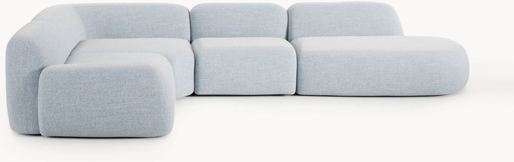 Modulaire bouclé XL hoekbank Wolke met chaise longue