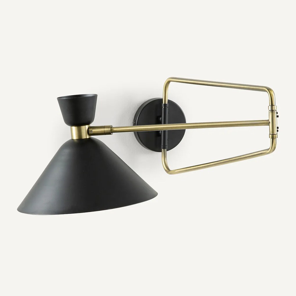 Richtbare wandlamp in verouderde messing, Zoticus