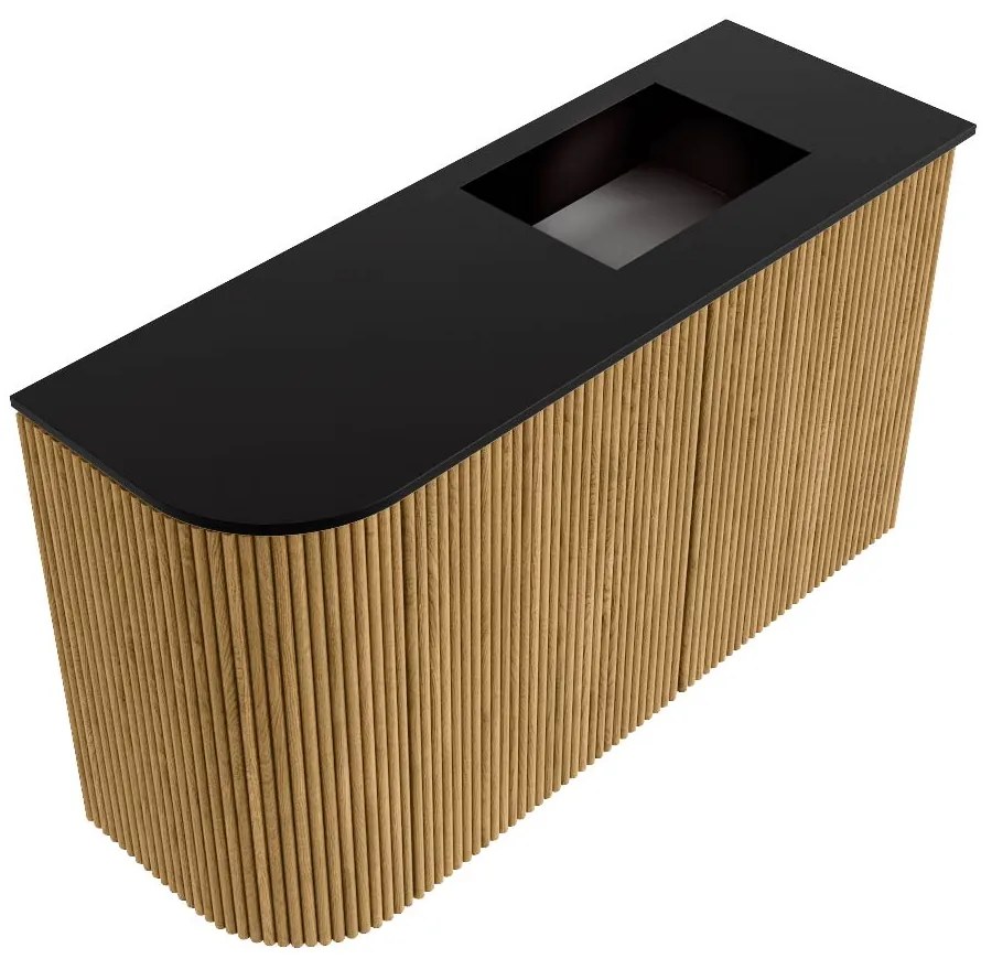 Mondiaz Joya 70cm toiletmeubel ronding links oak met wastafel faye rechts zonder kraangat urban