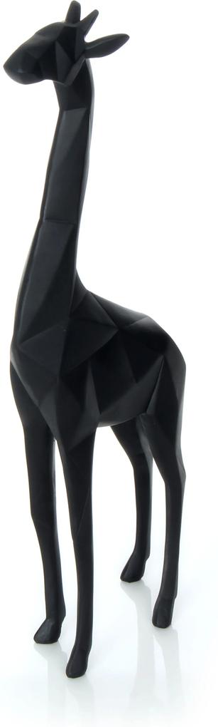 Decorationable | Decoratief object Giraffe lengte 13.2 cm x breedte 6.5 cm x hoogte 39 cm zwart decoratieve objecten kunsthars | NADUVI outlet