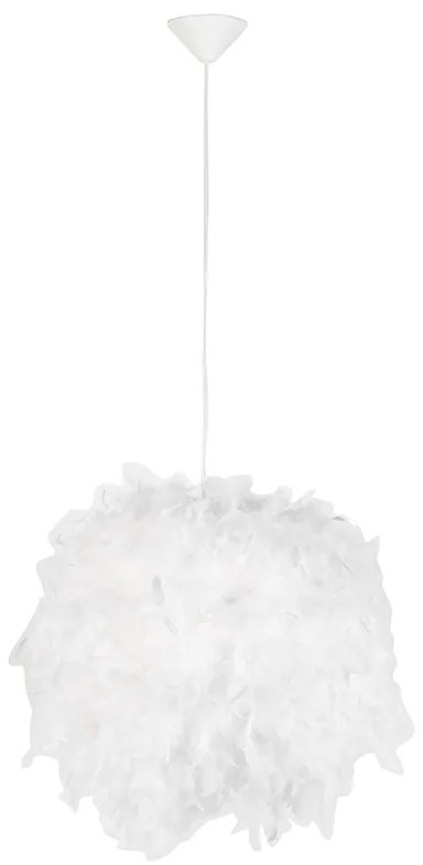 Landelijke hanglamp wit met veren - Feather