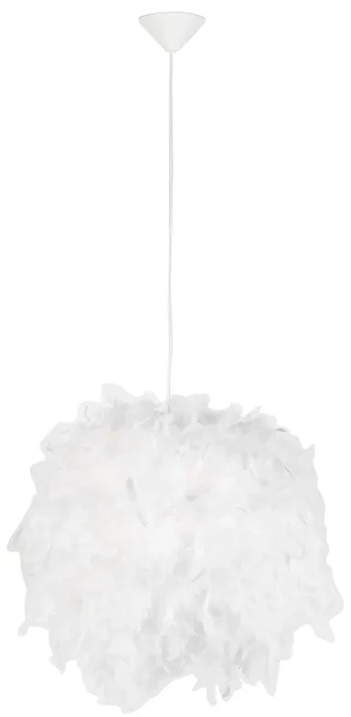Stoffen Eettafel / Eetkamer Landelijke hanglamp wit met veren - Feather Landelijk / Rustiek E27 rond Binnenverlichting Lamp