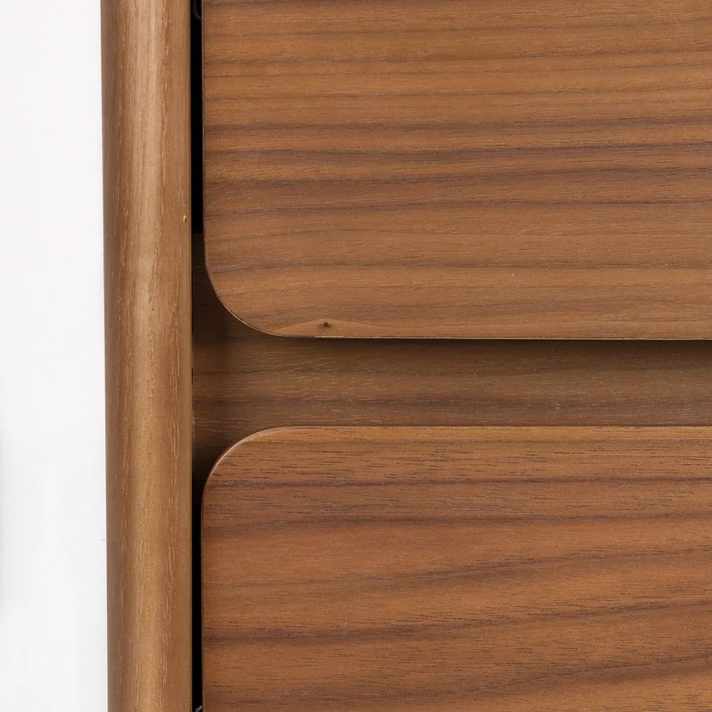 Zuiver Rise Walnut Design Ladenkast Gebogen Walnoothout - 40x45x112cm.