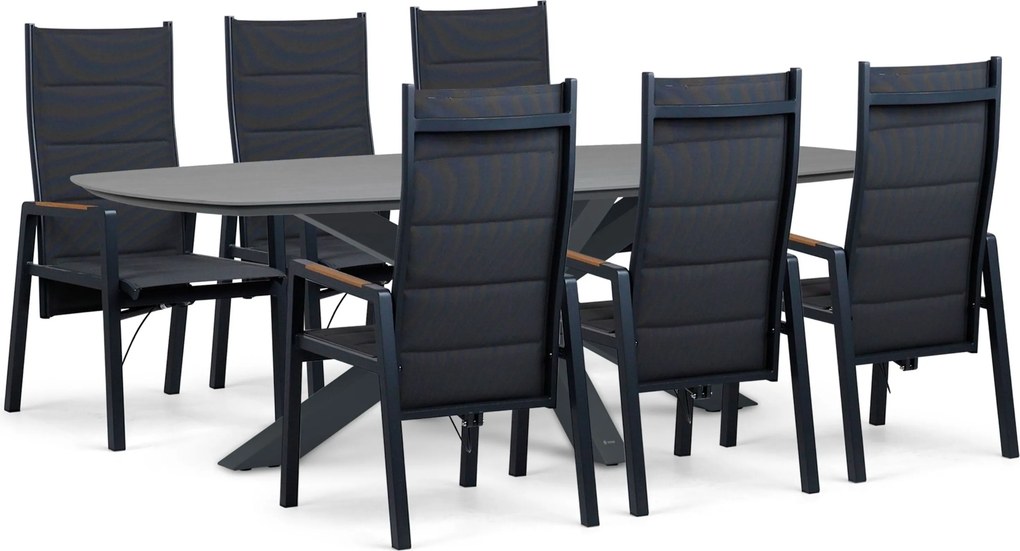Tuinset 6 personen 240 cm Aluminium Grijs Lifestyle Garden Furniture Essence/Voyage