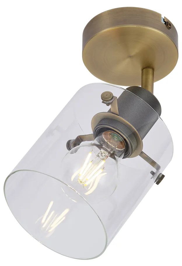 Design wandspot brons met helder glas - Domo