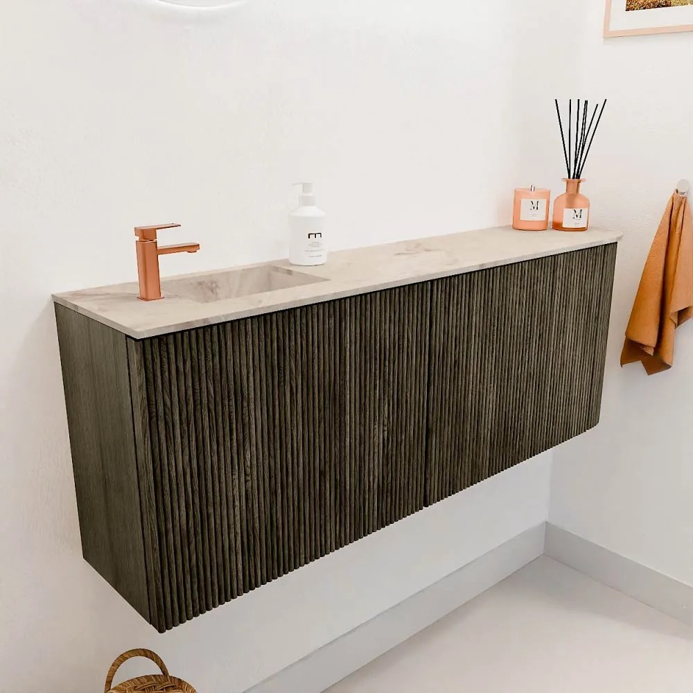Mondiaz Joya DLux 110cm toiletmeubel ronding rechts shadow met wastafel faye links 1 kraangat frappe