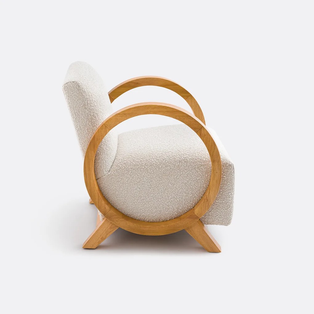 Vintage fauteuil in bouclé stof Berti