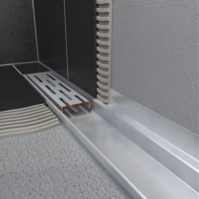 Easy Drain Compact Wall afvoergoot enkele plaat met zijuitloop 6x120cm 30mm RVS EDCOMW1200-30