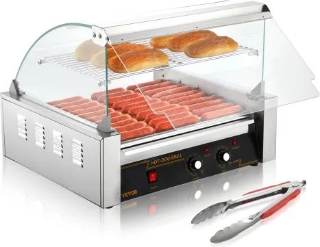 VEVOR Hot Dog Maker Hot Dog Grill Hot Dog Rolls Grill RVS 11 Rollen 2,2kW