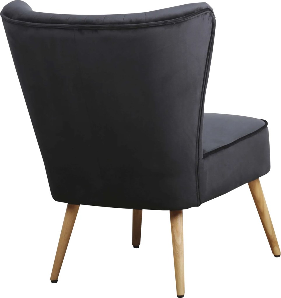 Fauteuil - Eva - stof Velours zwart