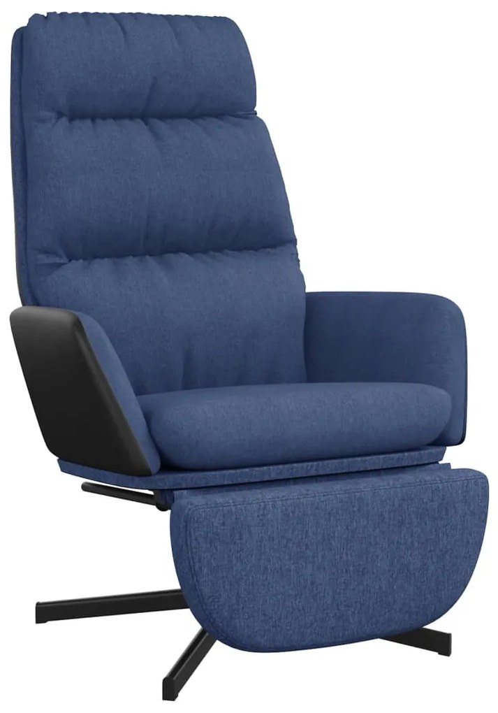 vidaXL Relaxstoel met voetensteun stof blauw
