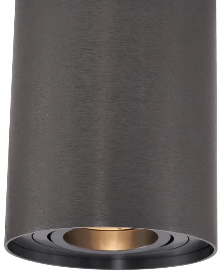Moderne opbouwSpot / Opbouwspot / Plafondspot gunmetal GU10 50mm kantelbaar - Rondoo Up Modern GU10 Binnenverlichting Lamp
