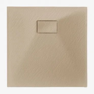 Soho Vierkante, Antislip, Extra Vlakke Smc-hars Douchebak 80 X 80 Cm & Licht Zandbruin - Sklum