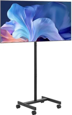 VEVOR oprolbare tv-standaard voor platte en gebogen tv's van 431,8-1397 mm, draagbare tv-vloerstandaard tot 20 kg (max. VESA 200 x 200 mm) voor woonkamer, slaapkamer, kantoor, buiten