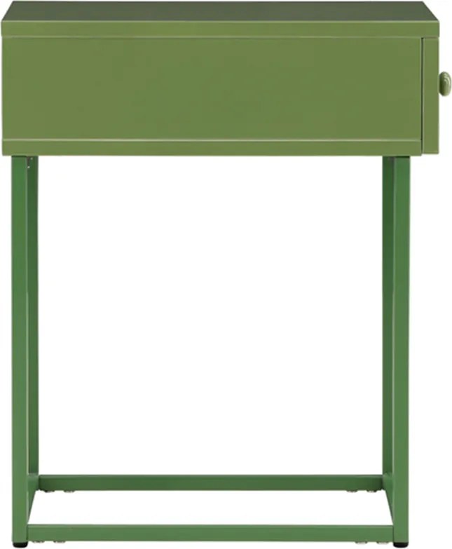 Metalen Nachtkastje Met Lade Groen - 41x41x50cm.