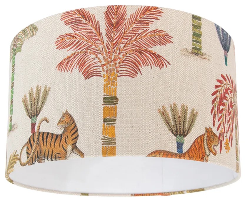 Stoffen lampenkap multicolor met dierenprint 35/35/20