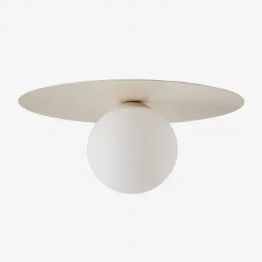 Anine Plafondlamp Van Ijzer En Glas Tapioca Beige - Sklum