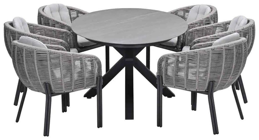 Garden Impressions Padula tuinset 7-delig - Scot tuintafel Napoli sand 230x115 cm