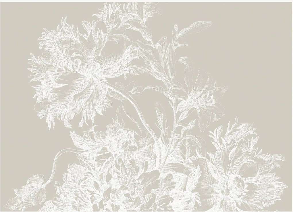 Behang Engraved Flowers