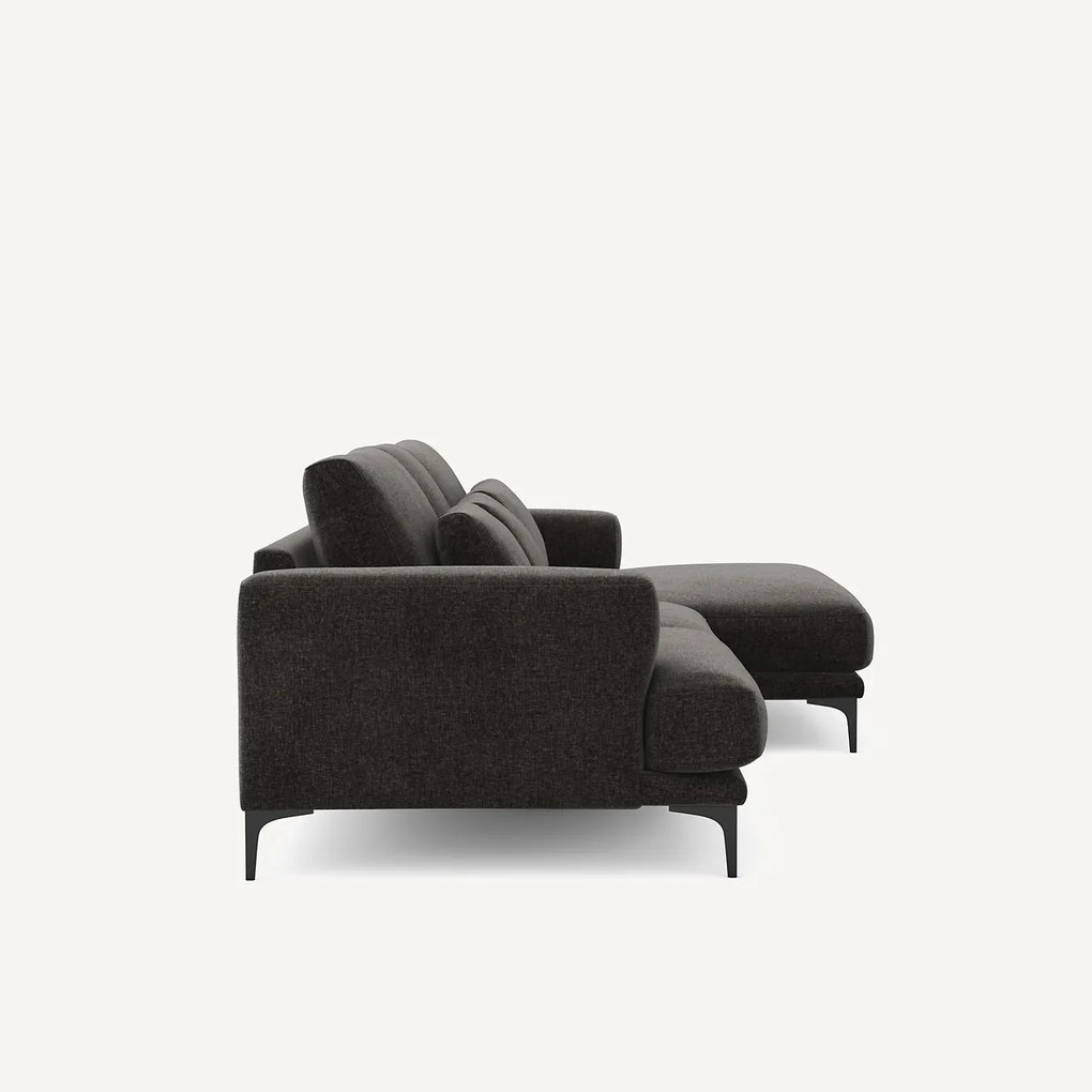 XL hoekbank rechts in chenille fluweel, MARSILE