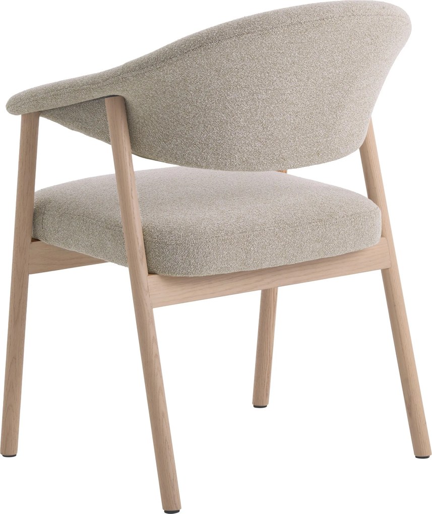 GARDA beige mélange (stof Lake 120) / gebleekt eiken geolied - GESTOFFEERDE STOEL VOOR WOONKAMER/EETKAMER