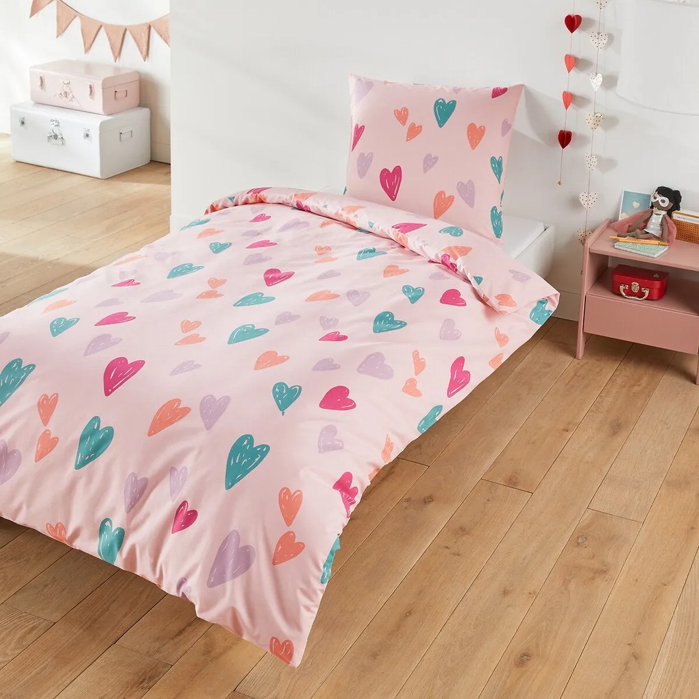 Bedset in katoen, vierkante kussensloop, Sweetheart