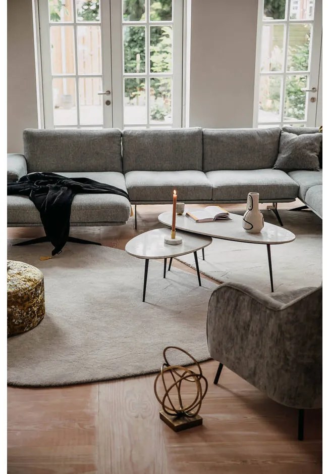 Goossens Salontafel Enzo ovaal, marmer wit, elegant chic, 110 x 40 x 55 cm