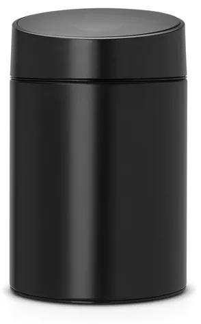 Brabantia wandafvalemmer 5 liter slide bin met kunststof binnenemmer en black kunststof deksel matt black 483189