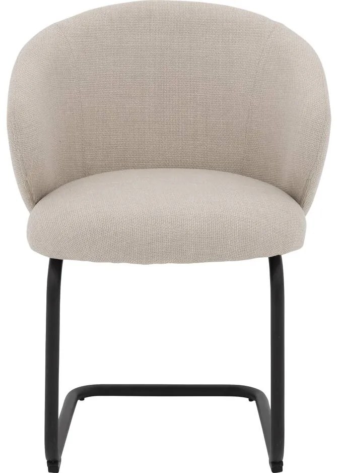 Goossens Stoel Noomi beige stof met armleuning,
