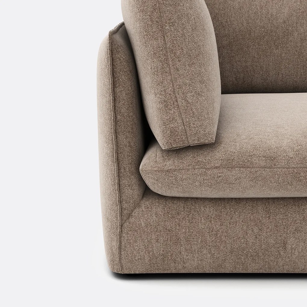 3-zits rechte bank in gevlekt polyester, MALO