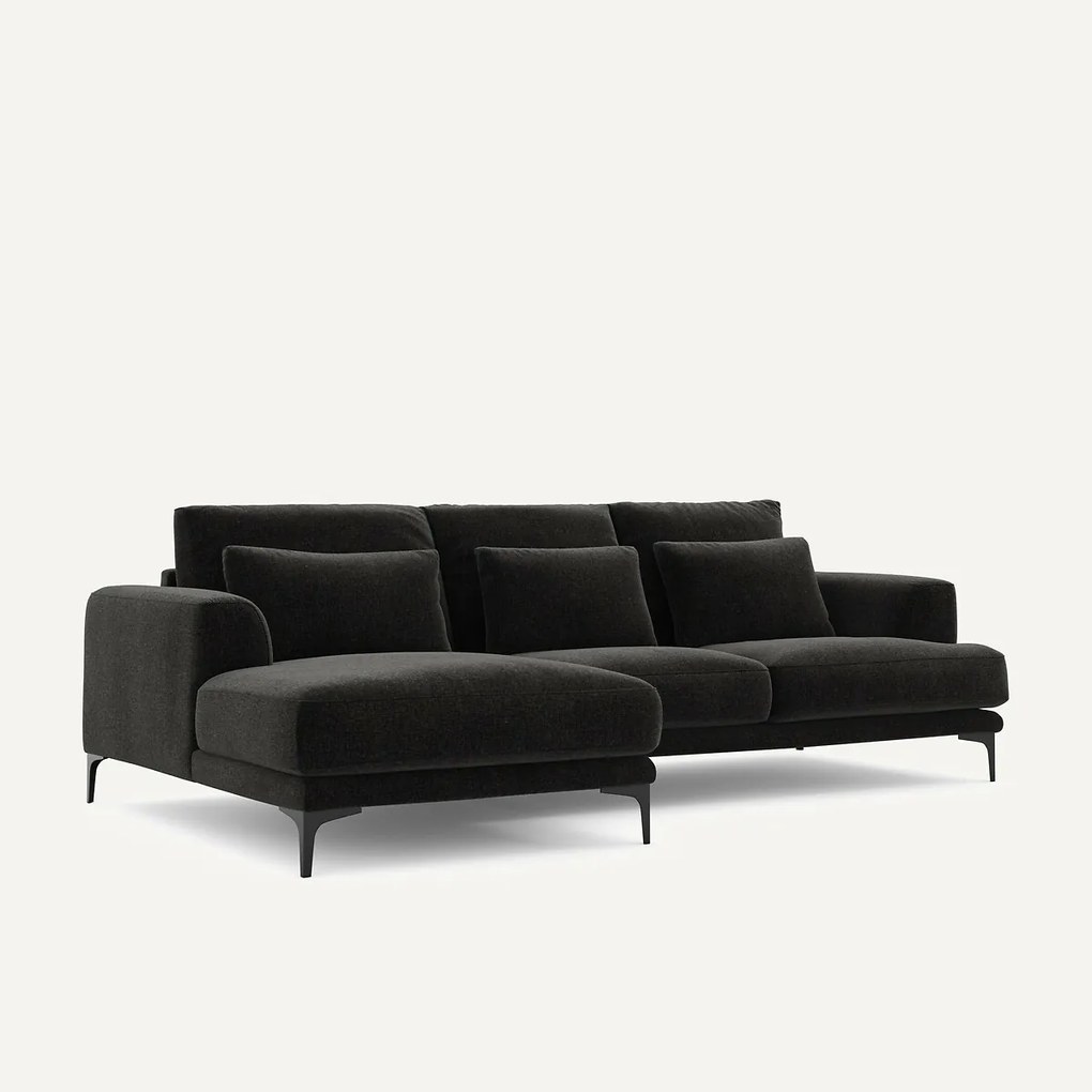 Hoekbank links fluweel chenille, Marsile