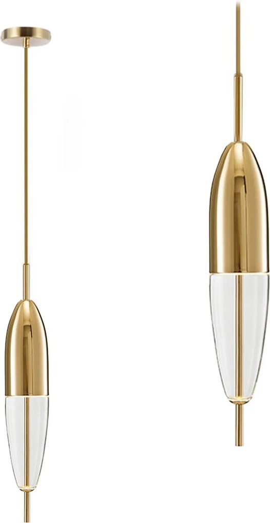 Hanglamp Glas Metaal Goud APP549-1CP