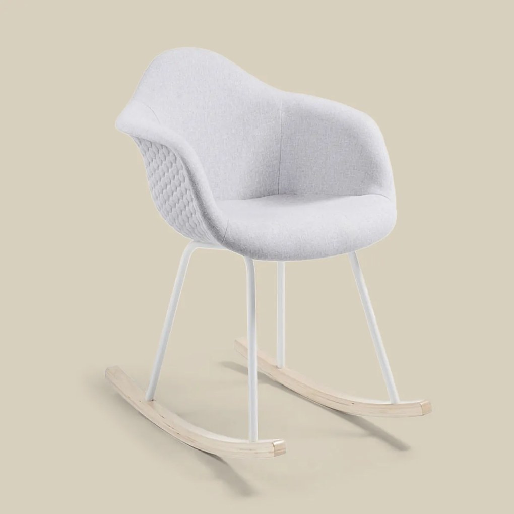 Schommelstoel Quilted Lichtgrijs