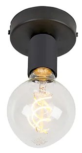QAZQA Moderne plafondlamp zwart 1-lichts - Facile Modern E27 rond Binnenverlichting Lamp