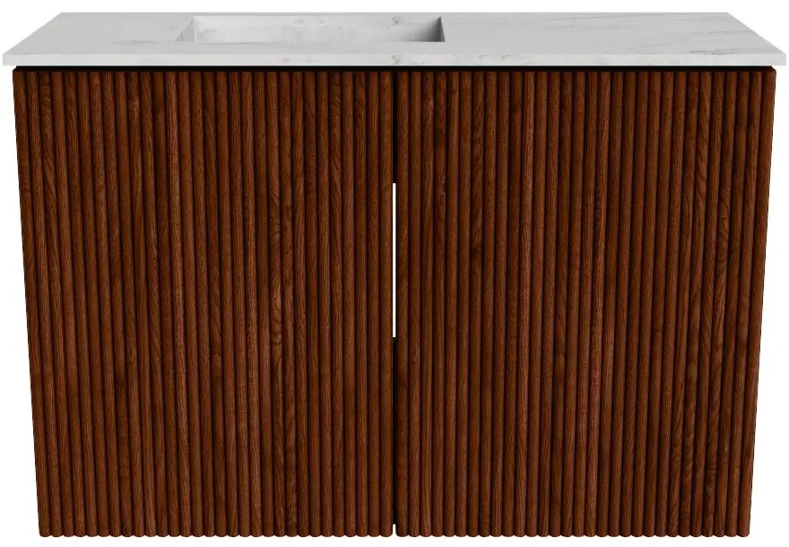 Mondiaz Joya DLux 60cm toiletmeubel ruby met wastafel faye links 1 kraangat opalo