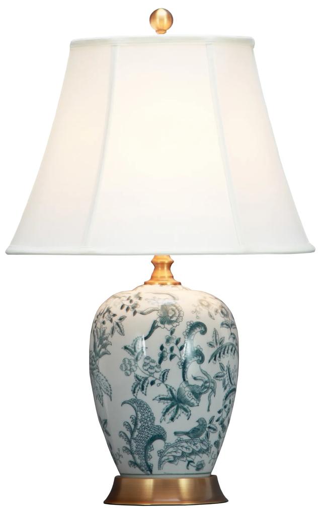 Fine Asianliving Chinese Tafellamp Off-White Botanische Kunst D41xH66cm
