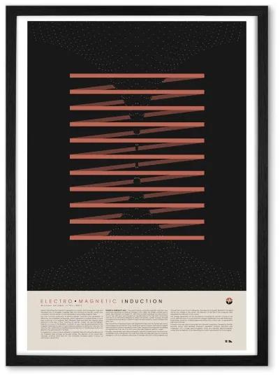 Electro Magnetic door Justin Van Genderden, 50 x 70 cm, ingelijste print, zwart