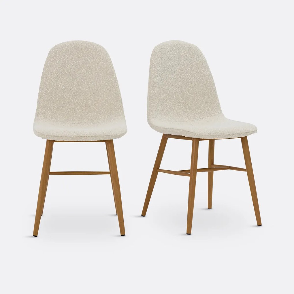 Set van 2 stoelen in bouclette, Polina