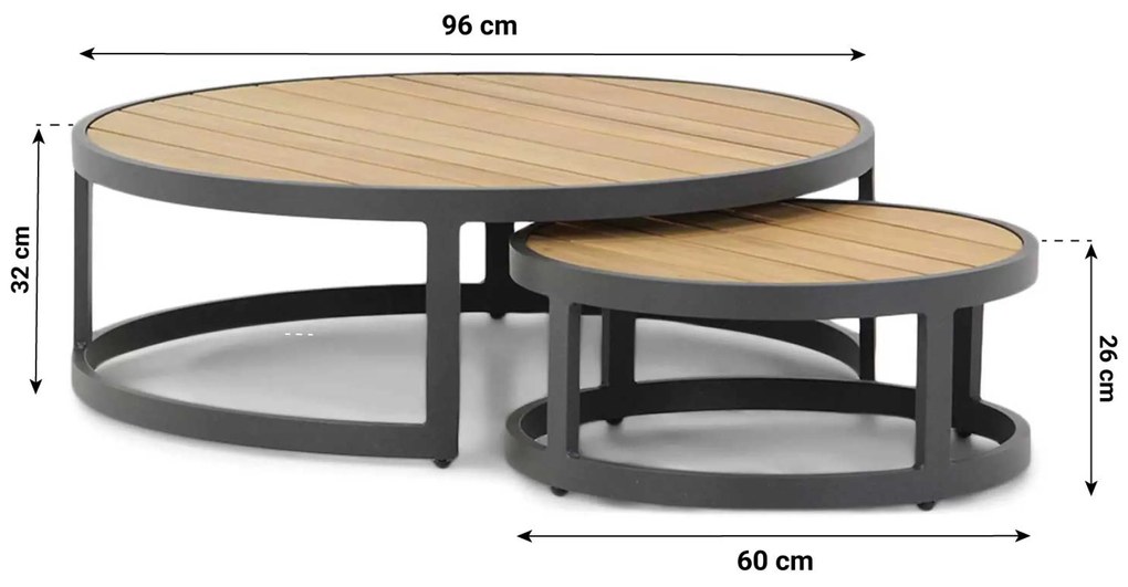 Hoek loungeset 5 personen Aluminium/Rope Taupe Coco Romeo/Westfield