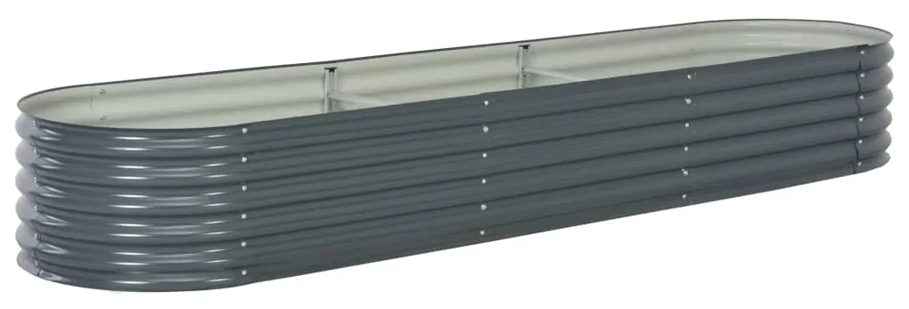 vidaXL Plantenbak verhoogd 320x80x44 cm gegalvaniseerd staal grijs