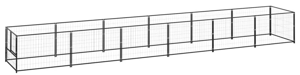 vidaXL Hondenkennel 6 m² staal zwart