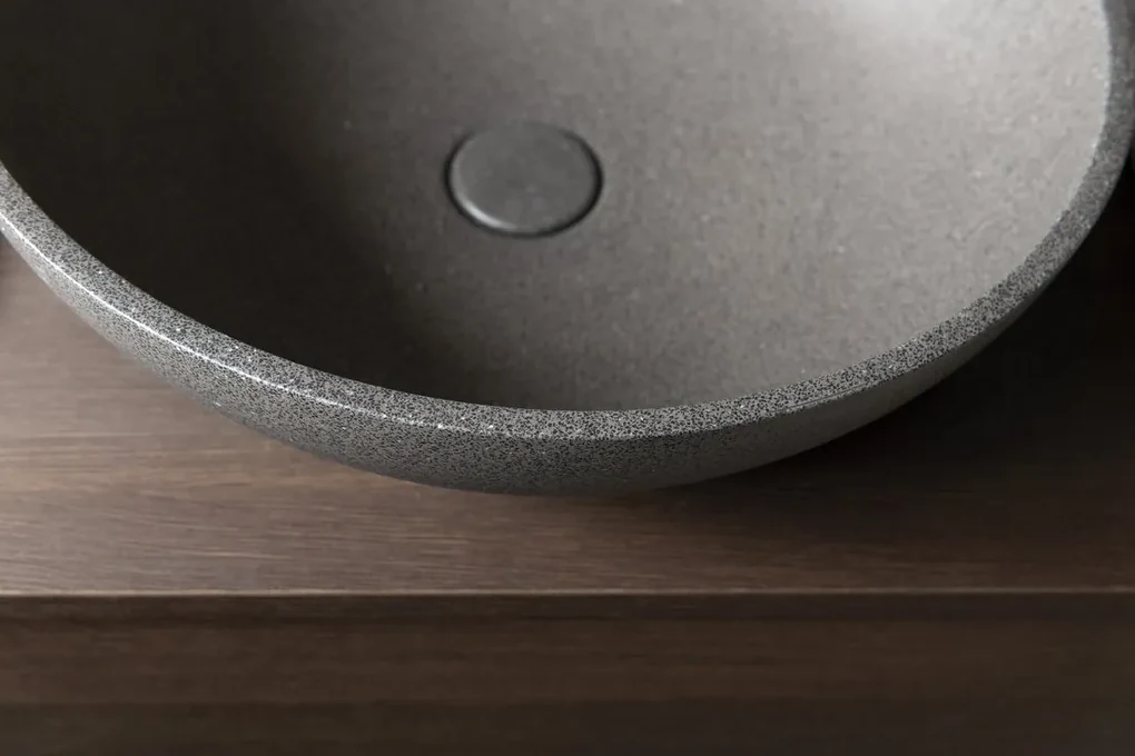 Sapho Turf betonnen waskom 44cm zwart graniet