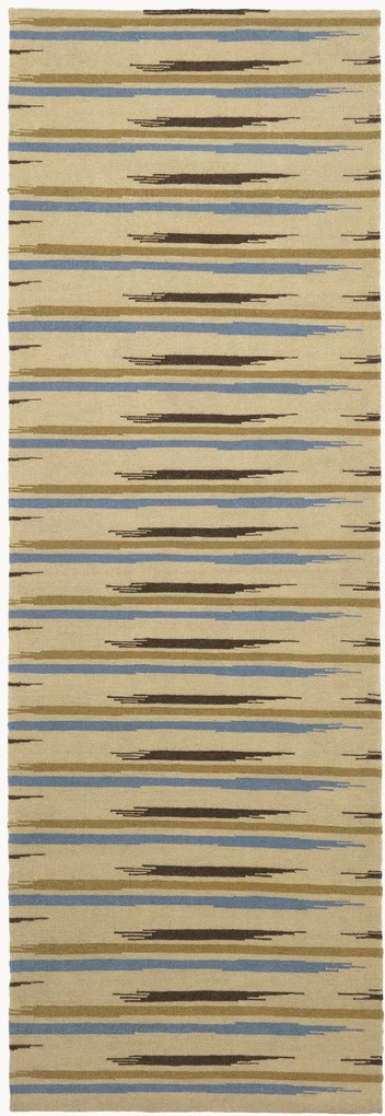 Handgeweven laagpolige wollen loper Aud