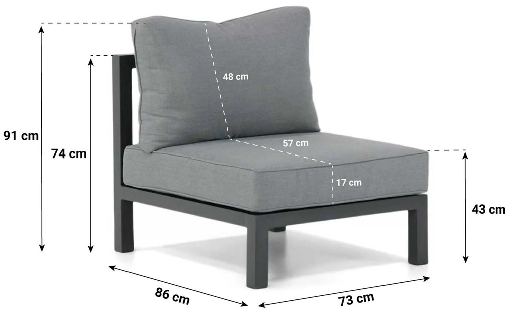 Dining Loungeset 6 personen Aluminium Grijs  Lifestyle Garden Furniture Lagos/Brighton