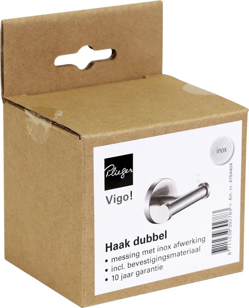 Plieger Vigo handdoekhaak dubbel geborsteld chroom