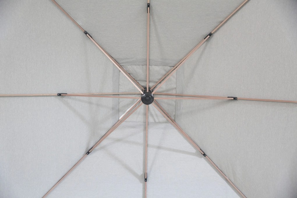 Zweefparasol 3.5x3.5m S1 (excl. voet) Grijs-antraciet Camello Mateo
