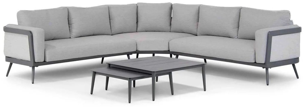 Hoek loungeset  Outdoor textiel Grijs 5 personen Coco Foggia