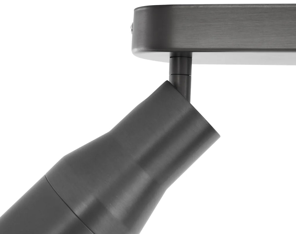 Afgeronde plafondspot gunmetal GU10 50mm 3-lichts - Stanley